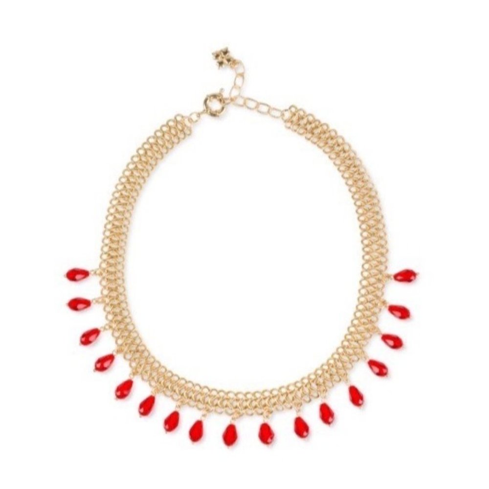Patricia Nash Gold-Tone Chain Mail & Color Bead Collar Necklace, 17" + 3" Extend